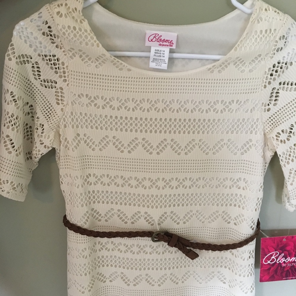 Girls ivory off white dress